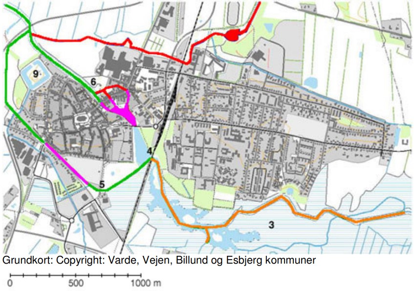 Viser, hvordan det er tilladt at sejle på Ribe Å omkring Ribe - kontakt os for uddybning